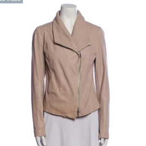 Vince Nude Blush Leather Bikers Jacket size M